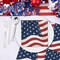 50 Pcs American Flag Patriotic Party Napkins, 4th of July Disposable 3-Ply Cocktail Paper Napkins, Red White and Blue Luncheon Napkins for Veterans Day Independence Day Memorial Day Party Decorations